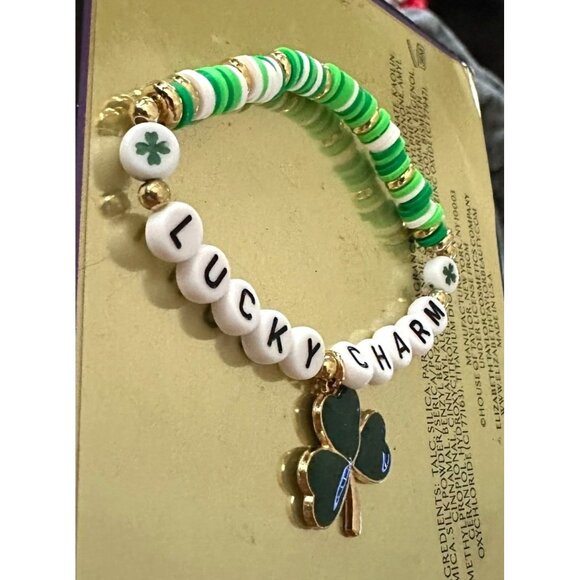 St Patricks Day Bracelet New Beaded Shamrock Lucky Charm New Festive Par… - Picture 8 of 12